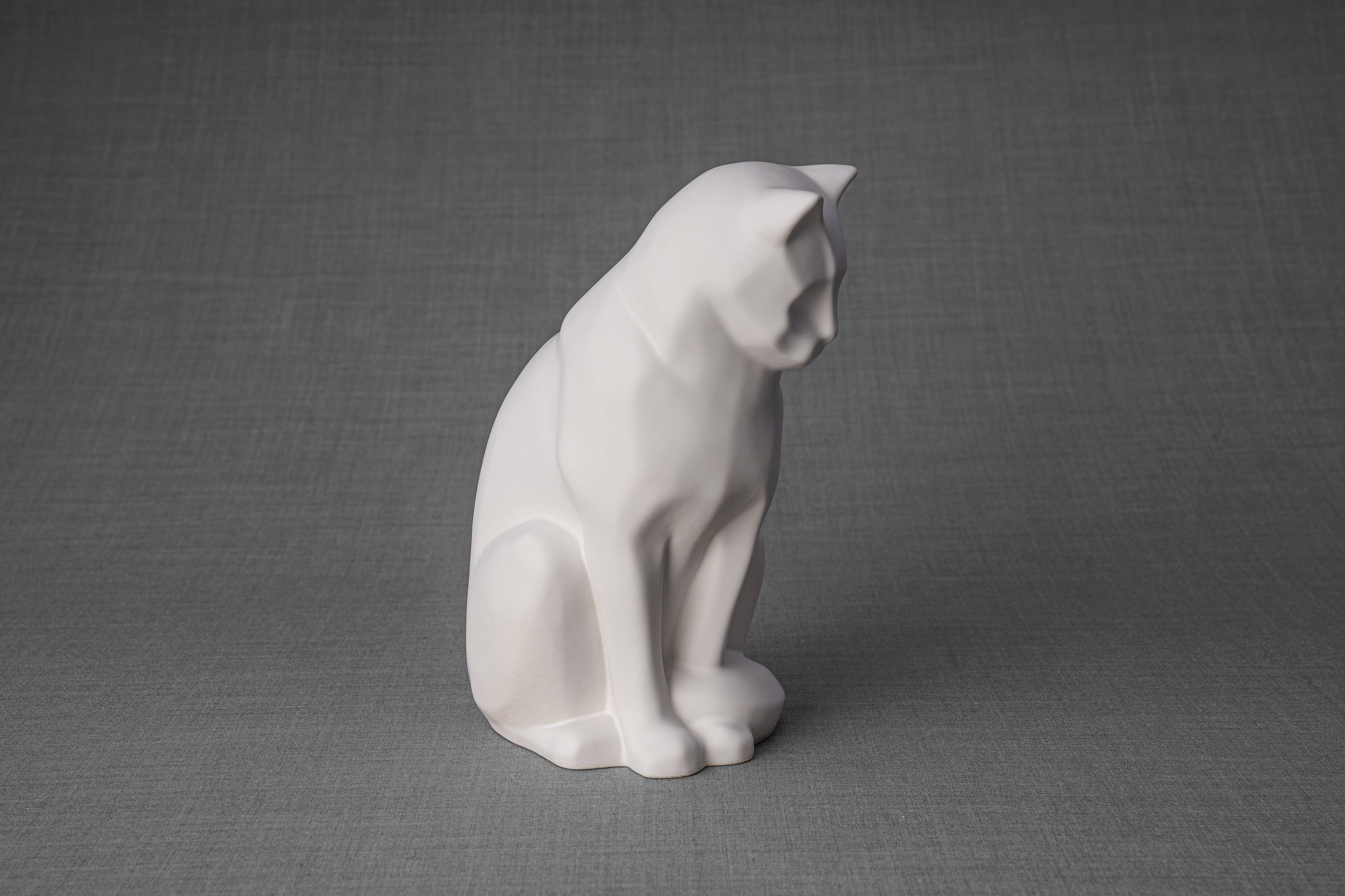 Pulvis Art Urns Pet Urn Neko Pet Urn for Ashes - White Matte | Ceramic | Handmade