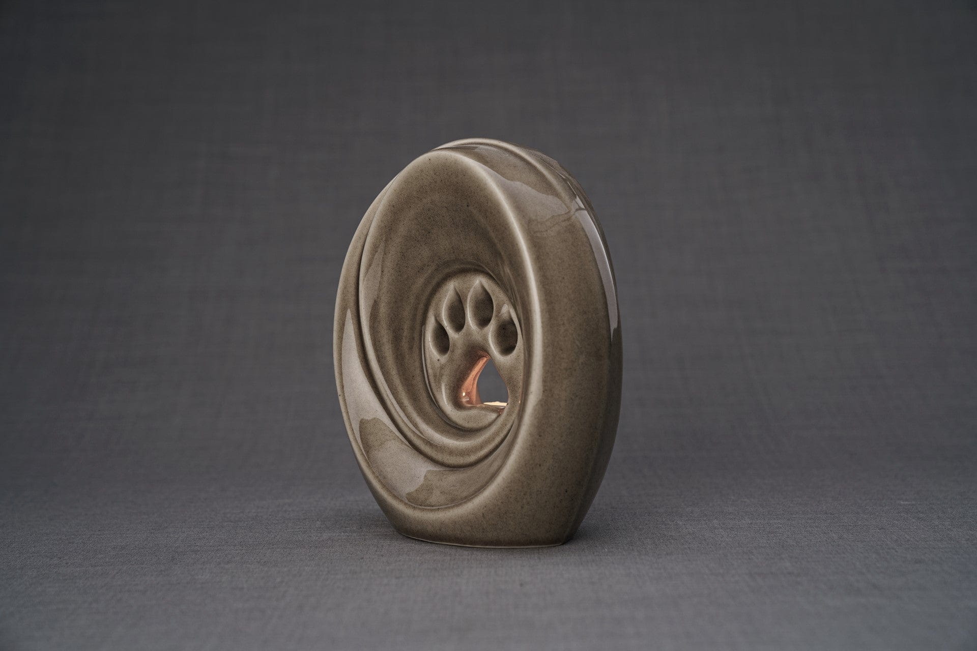 Pulvis Art Urns Pet Urn Paw Pet Urn for Ashes - Beige Grey | Ceramic | Handmade