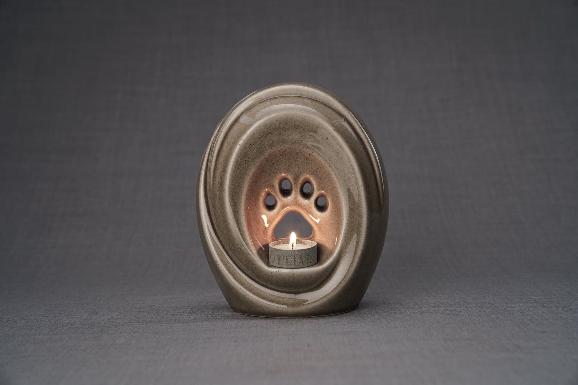 Pulvis Art Urns Pet Urn Paw Pet Urn for Ashes - Beige Grey | Ceramic | Handmade