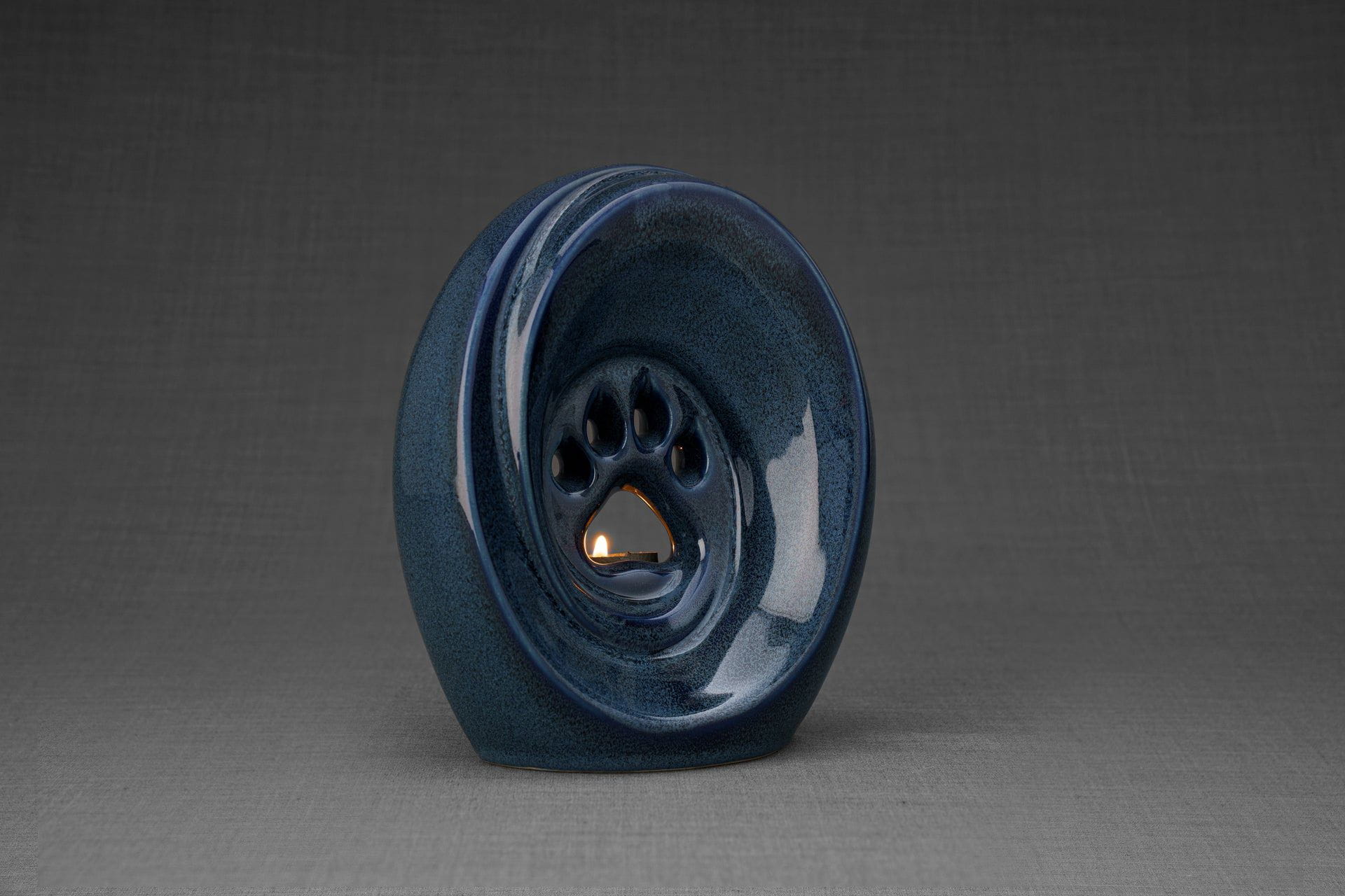 Pulvis Art Urns Pet Urn Paw Pet Urn for Ashes - Blue Melange | Ceramic | Handmade
