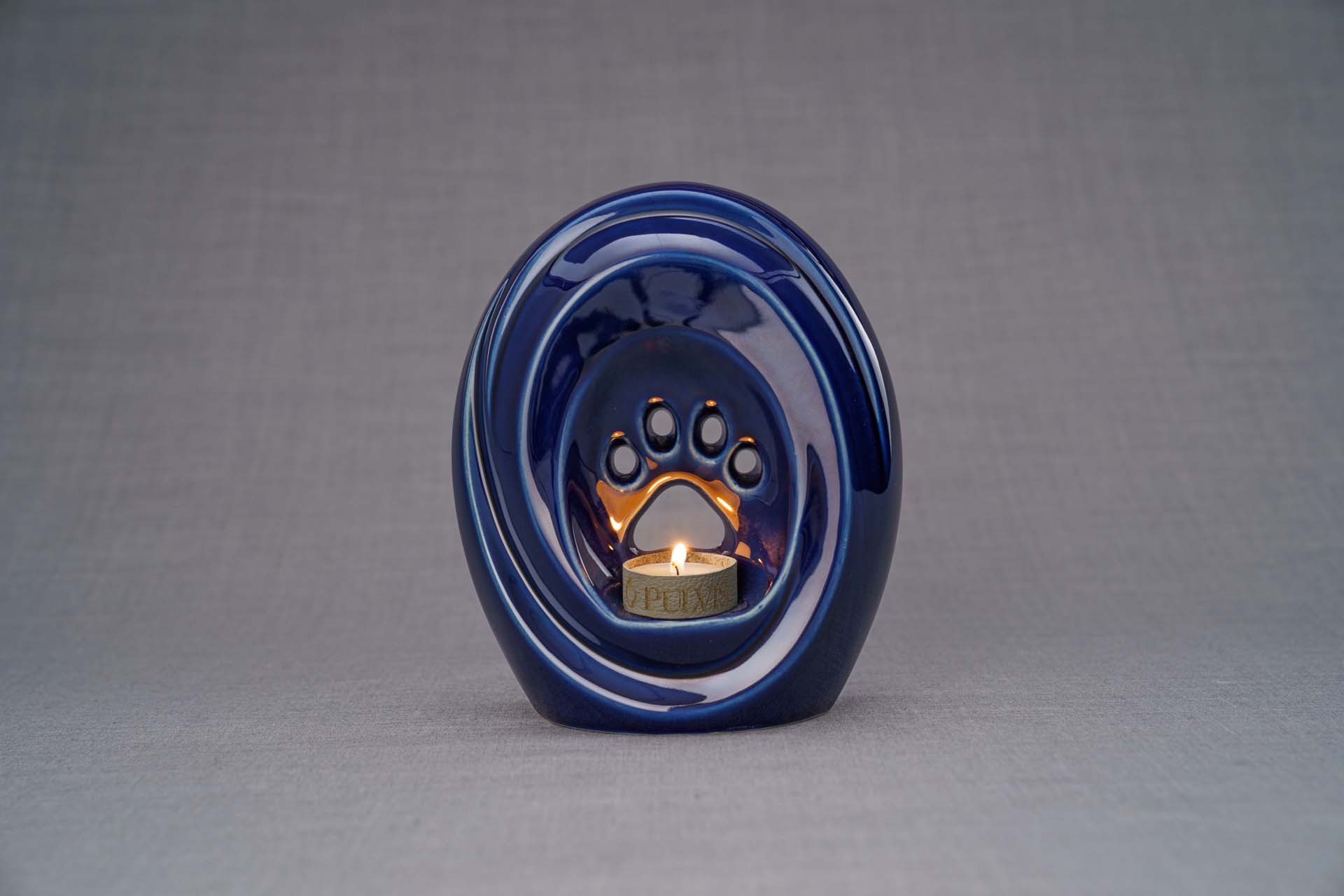 Pulvis Art Urns Pet Urn Paw Pet Urn for Ashes - Cobalt Metallic | Ceramic | Handmade