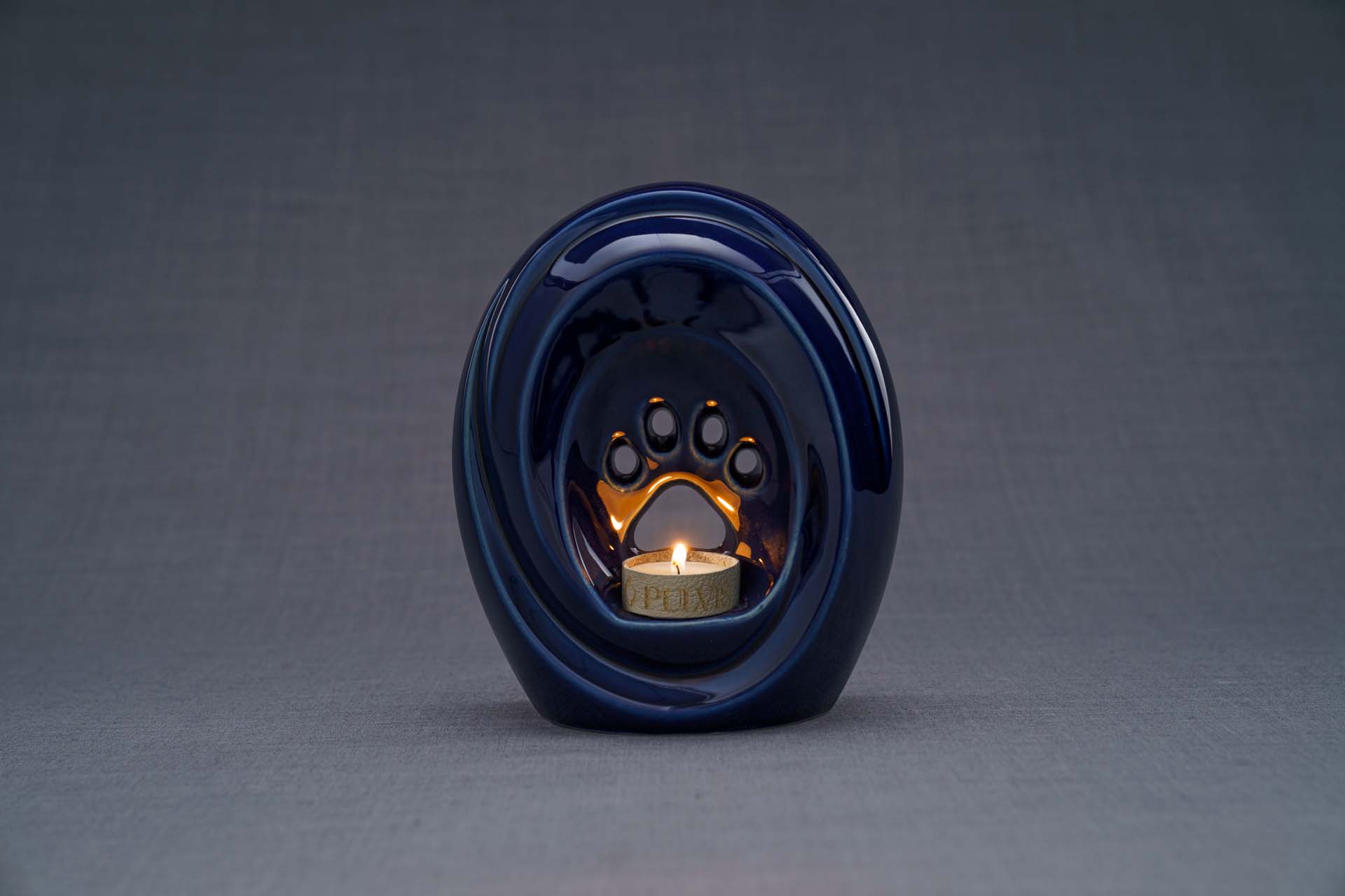 Pulvis Art Urns Pet Urn Paw Pet Urn for Ashes - Cobalt Metallic | Ceramic | Handmade