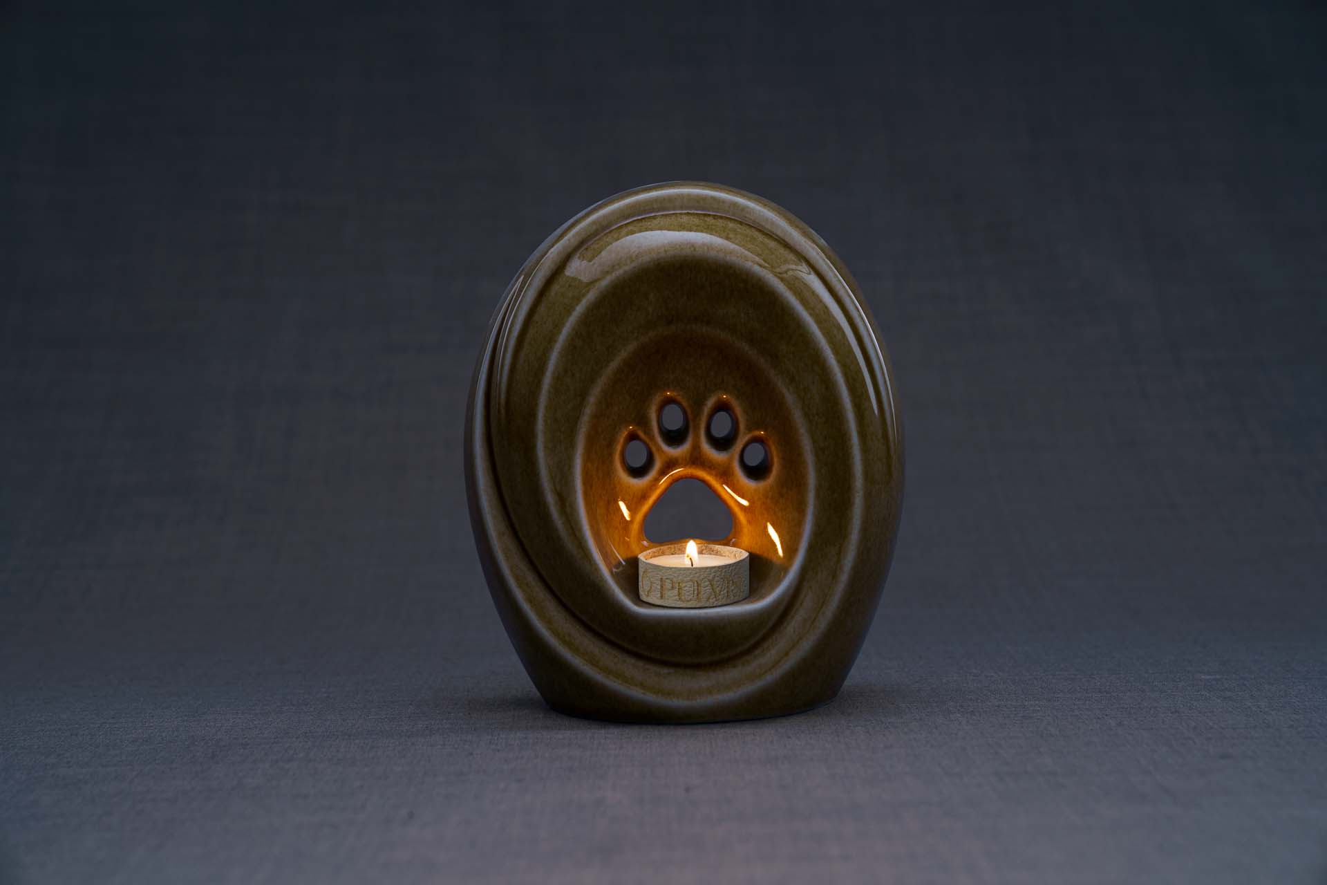 Pulvis Art Urns Pet Urn Paw Pet Urn for Ashes - Dark Sand | Ceramic | Handmade