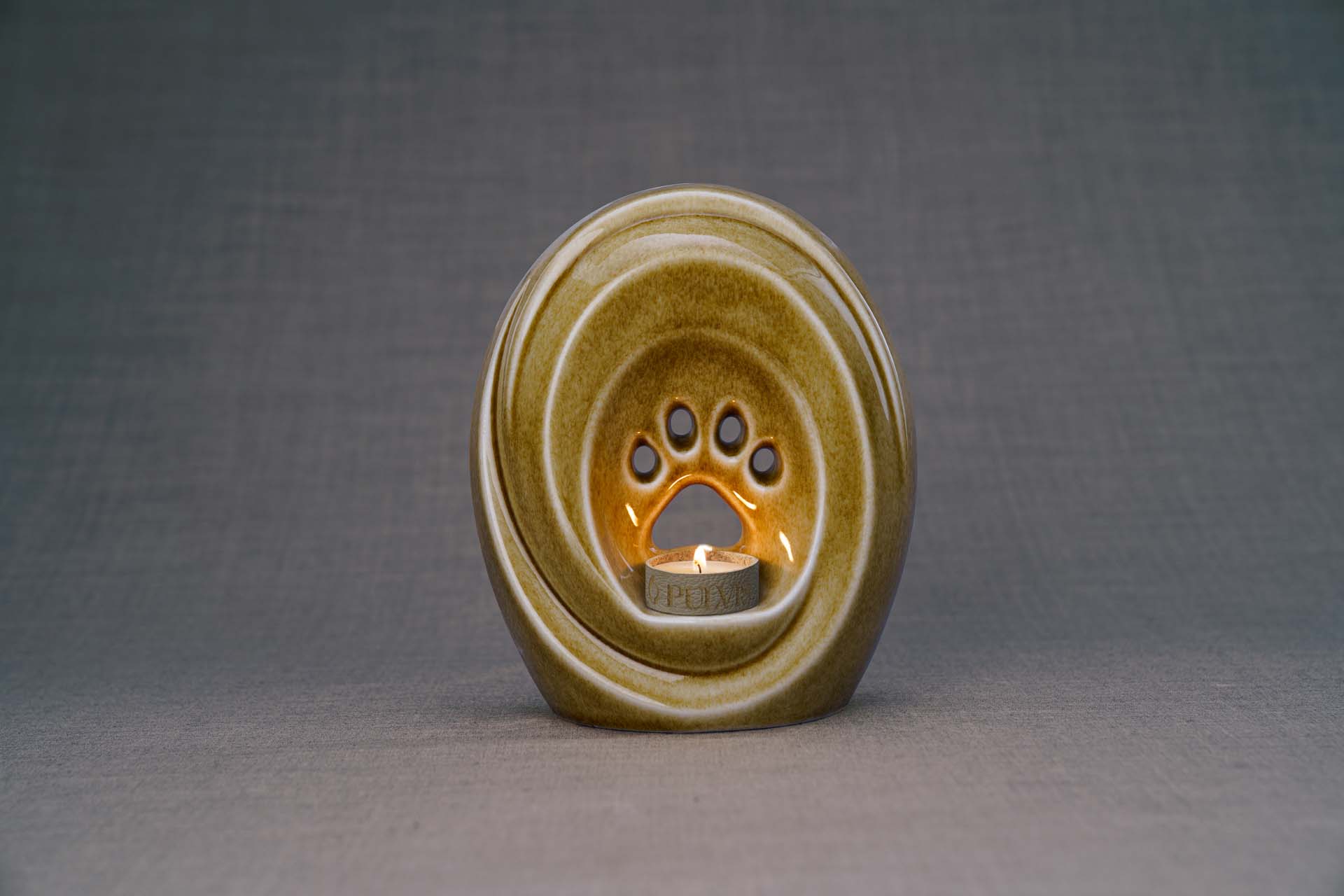 Pulvis Art Urns Pet Urn Paw Pet Urn for Ashes - Dark Sand | Ceramic | Handmade