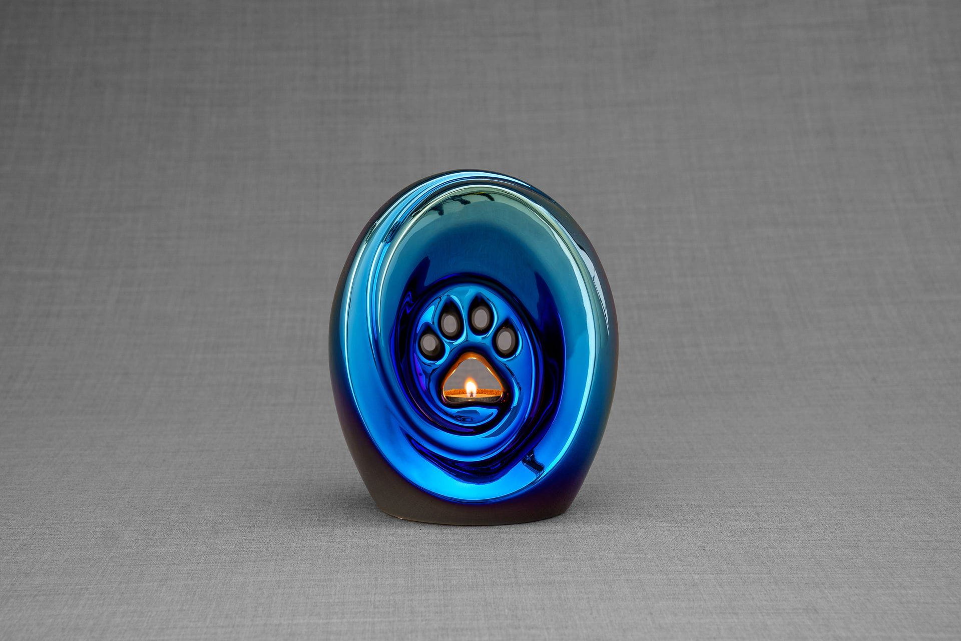 Pulvis Art Urns Pet Urn Paw Pet Urn for Ashes - Rainbow Chrome | Ceramic | Handmade