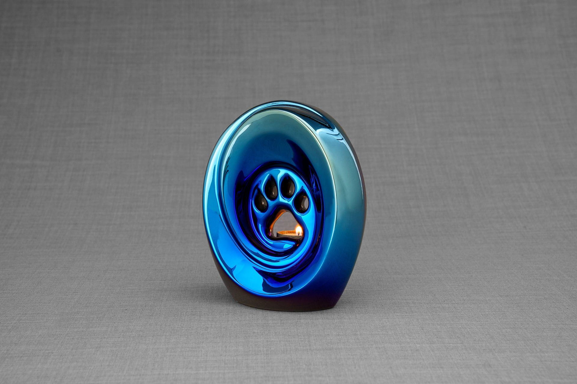Pulvis Art Urns Pet Urn Paw Pet Urn for Ashes - Rainbow Chrome | Ceramic | Handmade