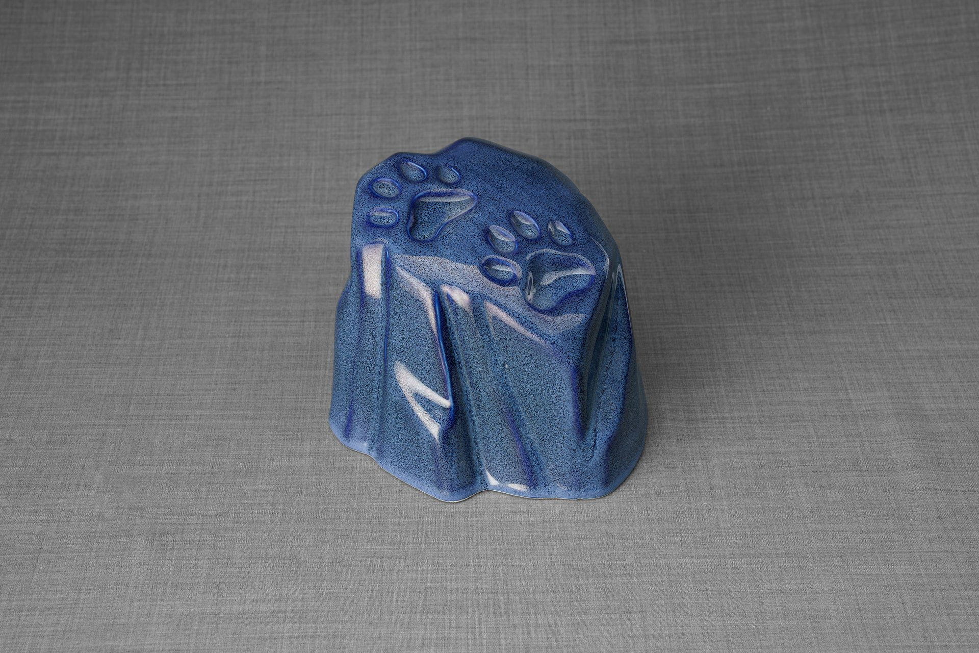 Pulvis Art Urns Pet Urn Paw Print Urn For Pet Ashes - Blue Melange | Ceramic