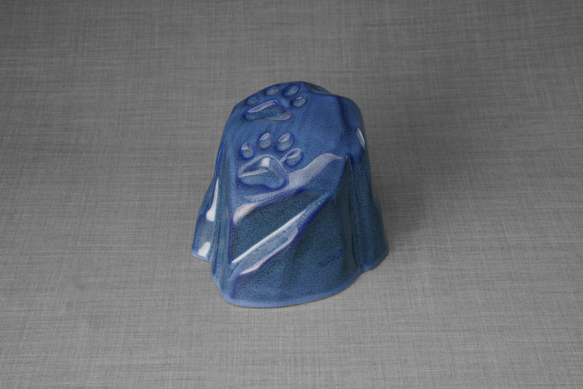 Pulvis Art Urns Pet Urn Paw Print Urn For Pet Ashes - Blue Melange | Ceramic