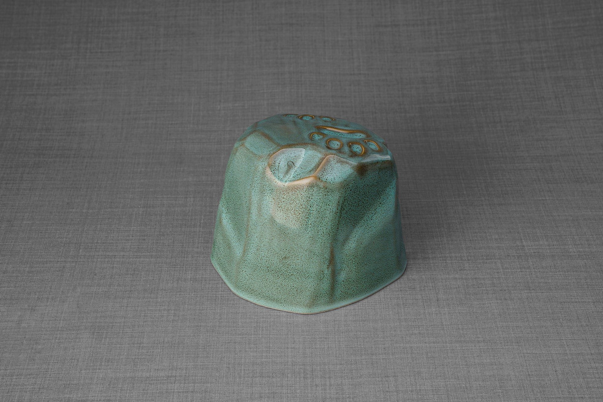 Pulvis Art Urns Pet Urn Paw Print Urn For Pet Ashes - Oily Green Melange | Ceramic