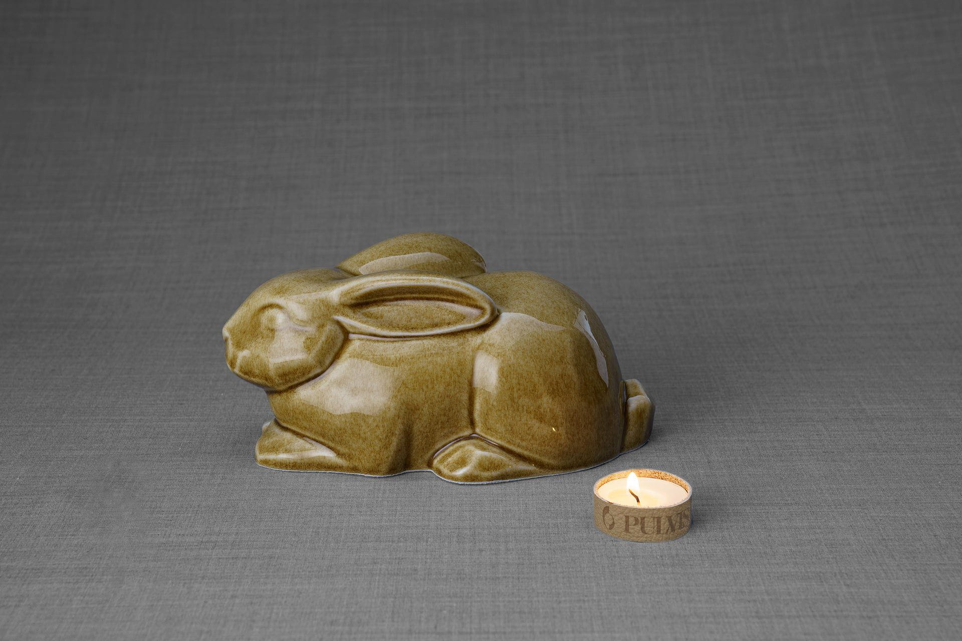 Pulvis Art Urns Pet Urn Rabbit Urn For Ashes - Dark Sand | Ceramic Bunny Urn