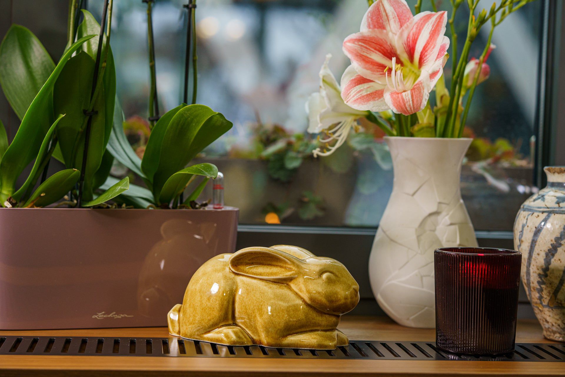 Pulvis Art Urns Pet Urn Rabbit Urn For Ashes - Dark Sand | Ceramic Bunny Urn