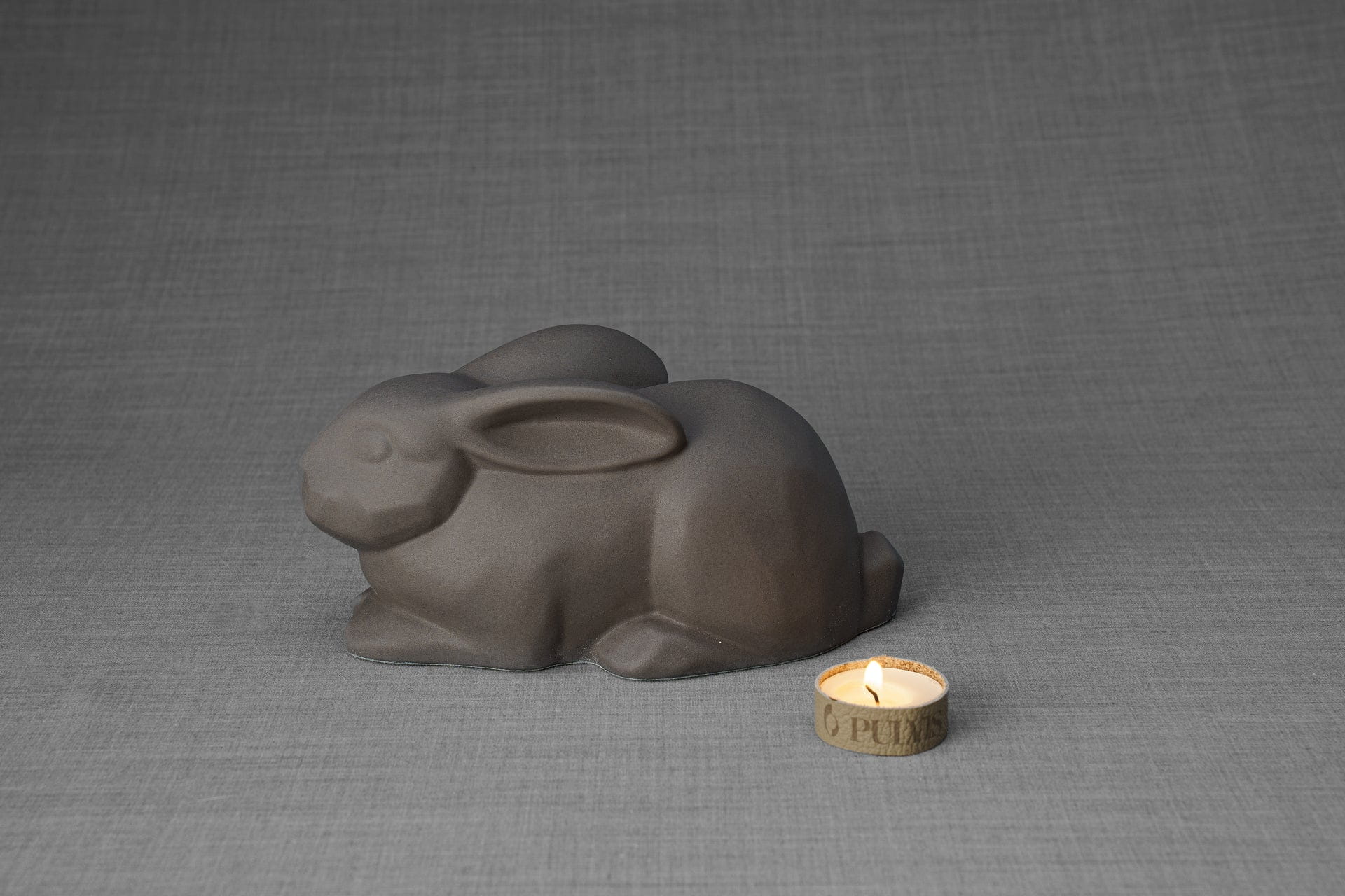 Pulvis Art Urns Pet Urn Rabbit Urn For Ashes -Grey Matte | Ceramic Bunny Urn
