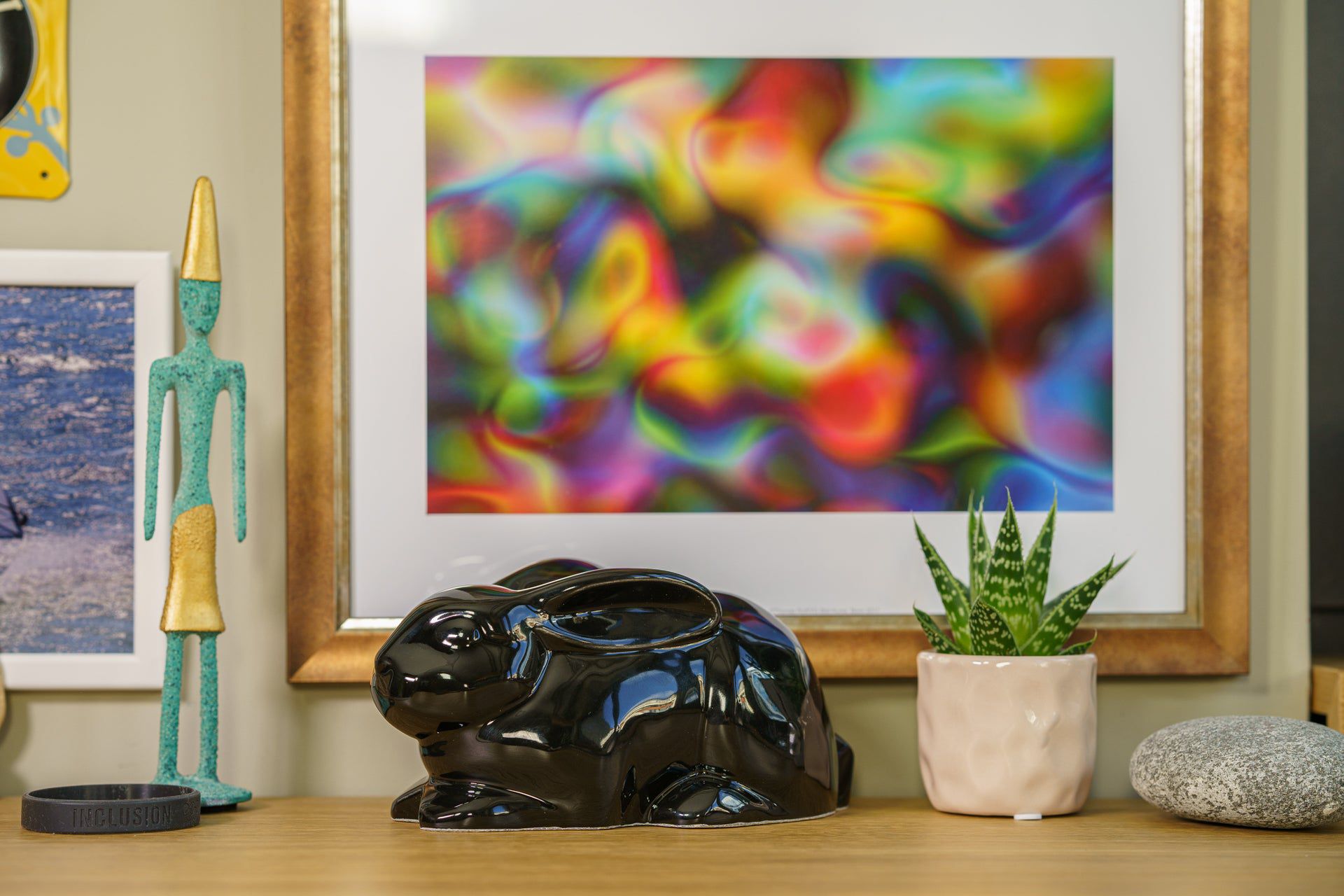Pulvis Art Urns Pet Urn Rabbit Urn For Ashes - Lamp Black | Ceramic Bunny Urn