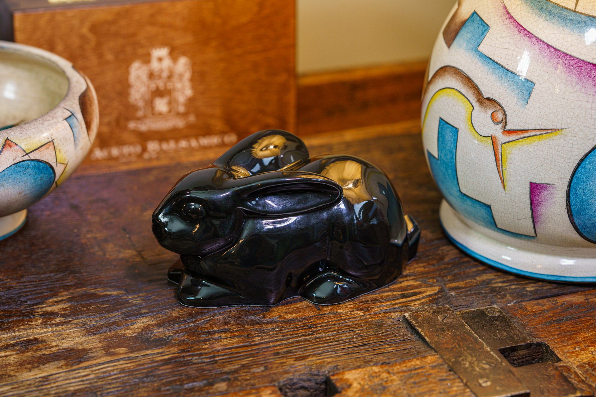 Pulvis Art Urns Pet Urn Rabbit Urn For Ashes - Lamp Black | Ceramic Bunny Urn