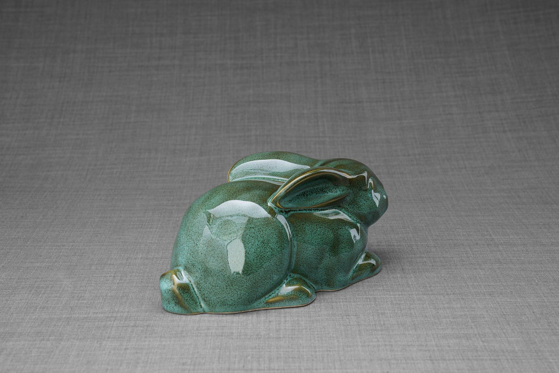 Pulvis Art Urns Pet Urn Rabbit Urn For Ashes - Oily Green Melange | Ceramic Bunny Urn