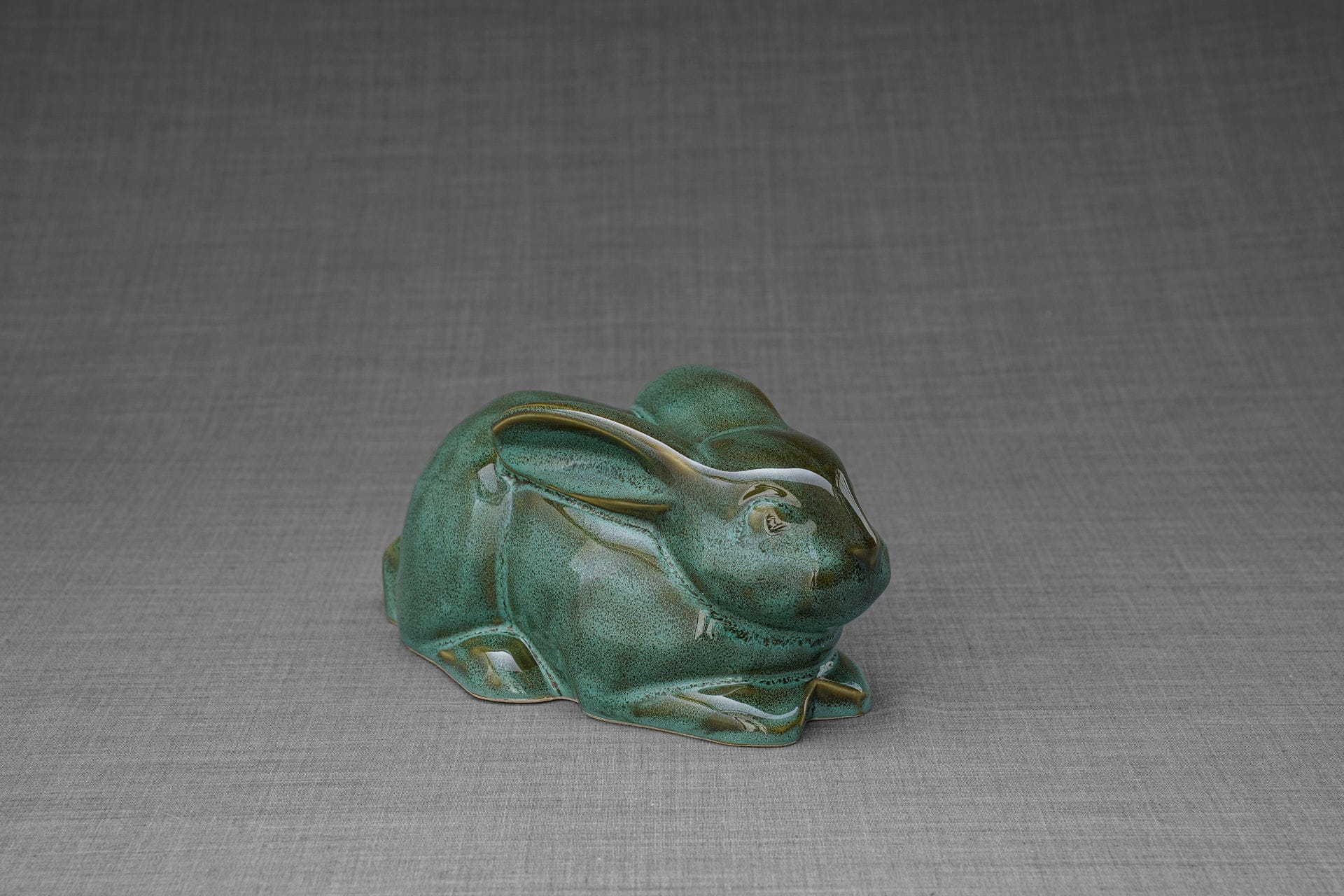Pulvis Art Urns Pet Urn Rabbit Urn For Ashes - Oily Green Melange | Ceramic Bunny Urn