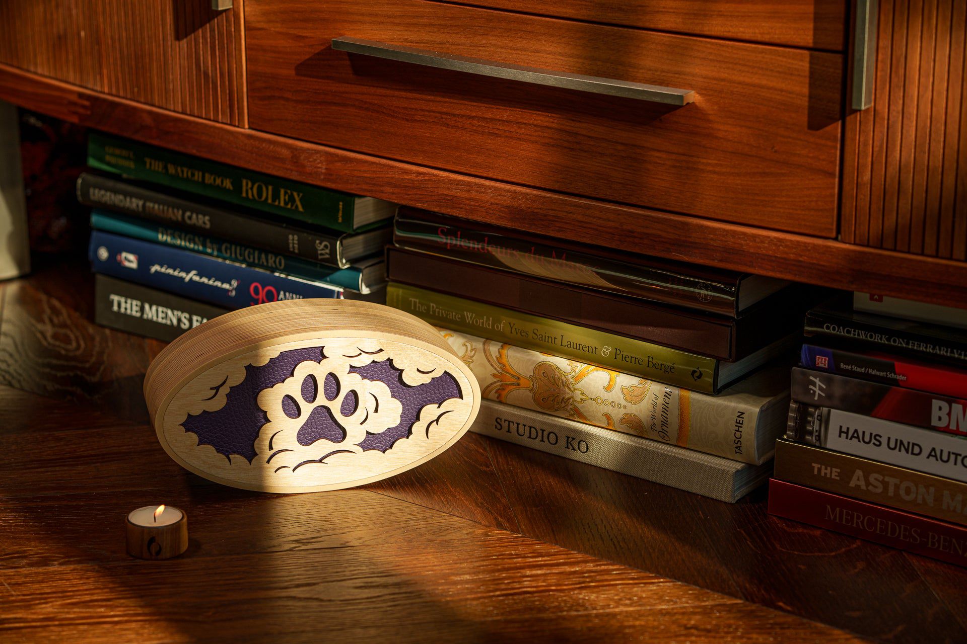 Pulvis Art Urns Pet Urn Sky Paw Cremation Urn - Plywood | Handmade Pet Urn