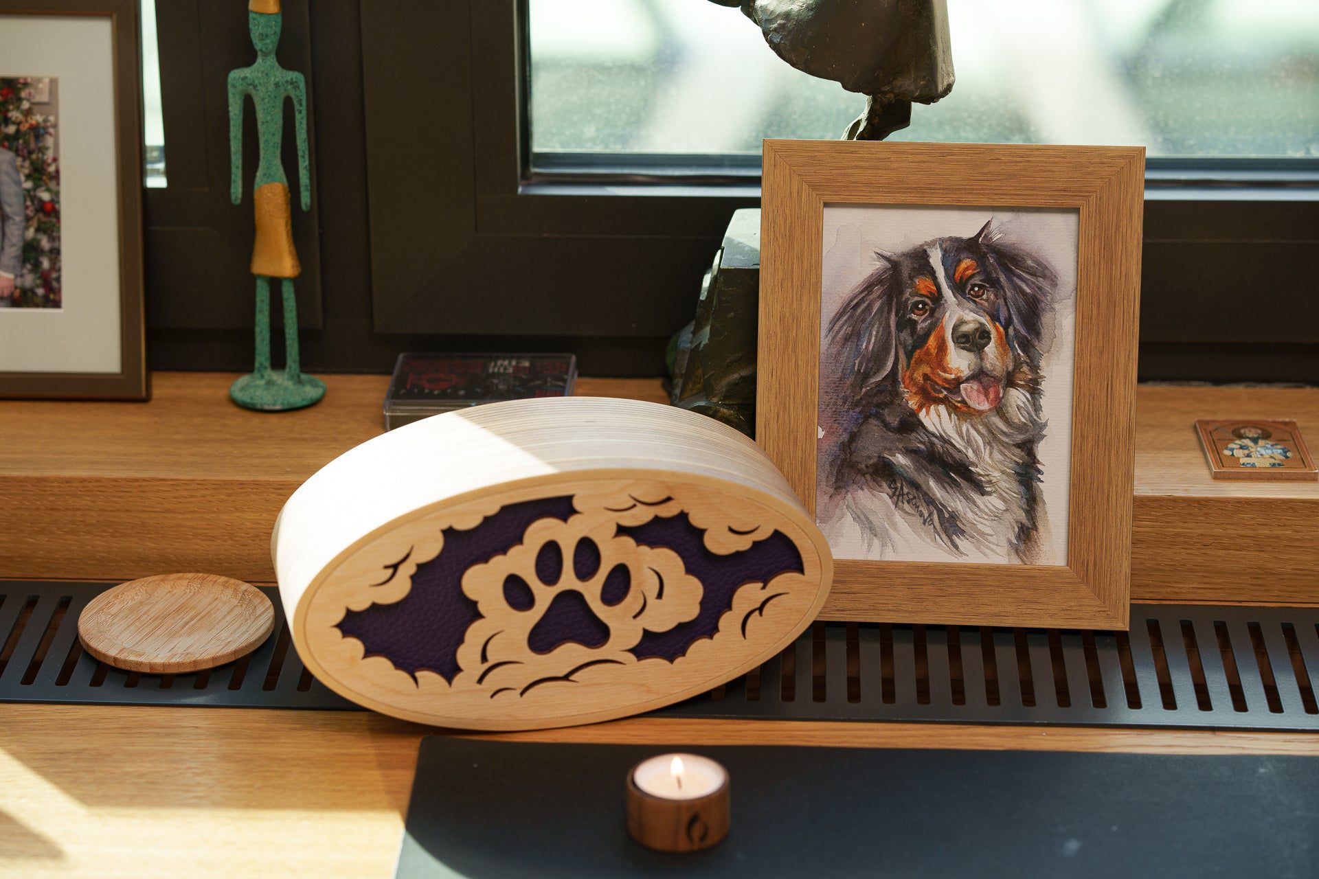 Pulvis Art Urns Pet Urn Sky Paw Cremation Urn - Plywood | Handmade Pet Urn