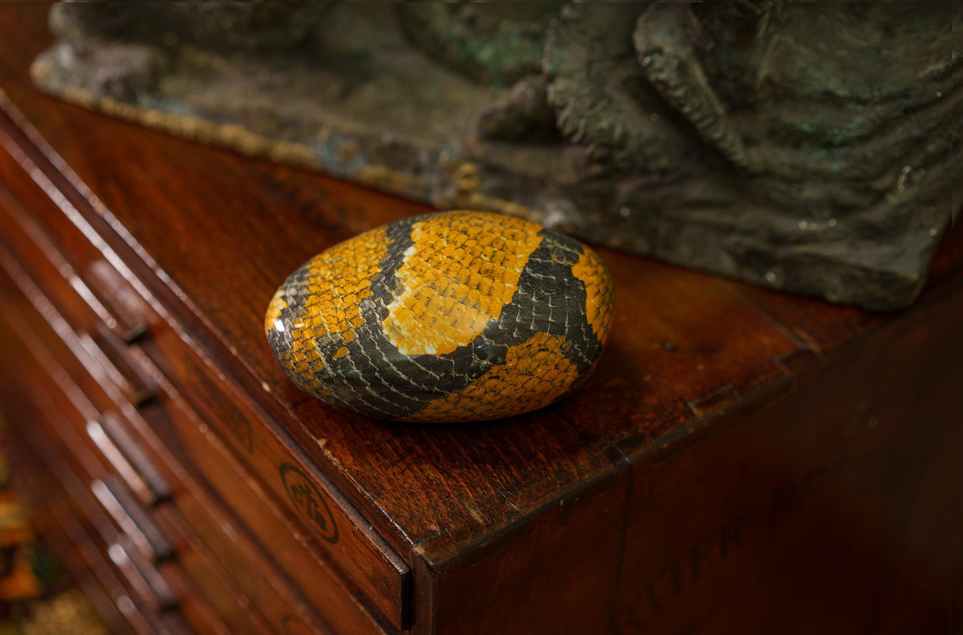 Snake Pet Urn - Yellow | Ceramic | HydroGraphics