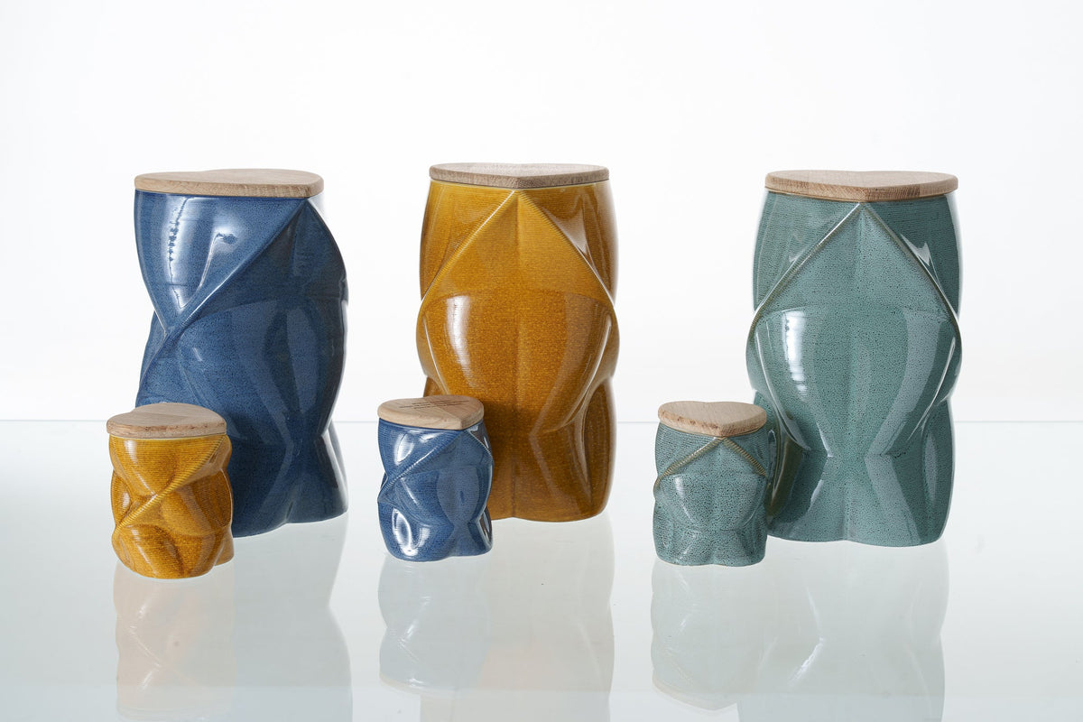 Pulvis Art Urns Adult Size Urn Cremation Urn "Nexus" - 3D Printed Ceramic Urn | Colors and Dimensions | Large