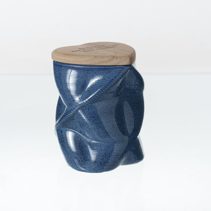 Pulvis Art Urns Small Size Urn Cremation Urn "Nexus" - 3D Printed Ceramic Urn | Blue Melange | Keepsake