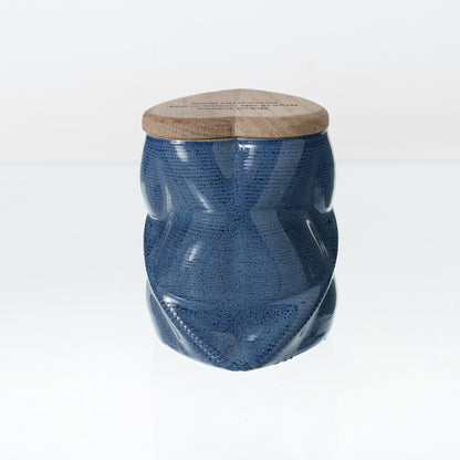 Pulvis Art Urns Small Size Urn Cremation Urn "Nexus" - 3D Printed Ceramic Urn | Blue Melange | Keepsake