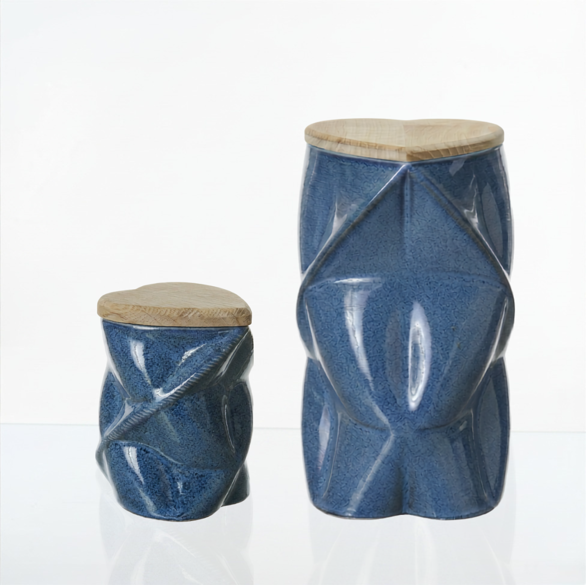 Pulvis Art Urns Small Size Urn Cremation Urn "Nexus" - 3D Printed Ceramic Urn | Blue Melange | Keepsake