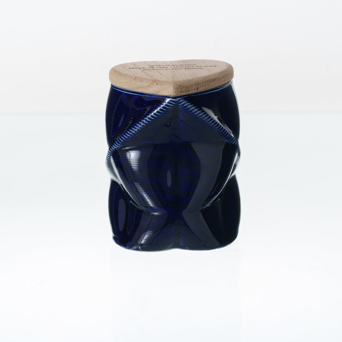 Pulvis Art Urns Small Size Urn Cremation Urn "Nexus" - 3D Printed Ceramic Urn | Cobalt Metalic | Keepsake