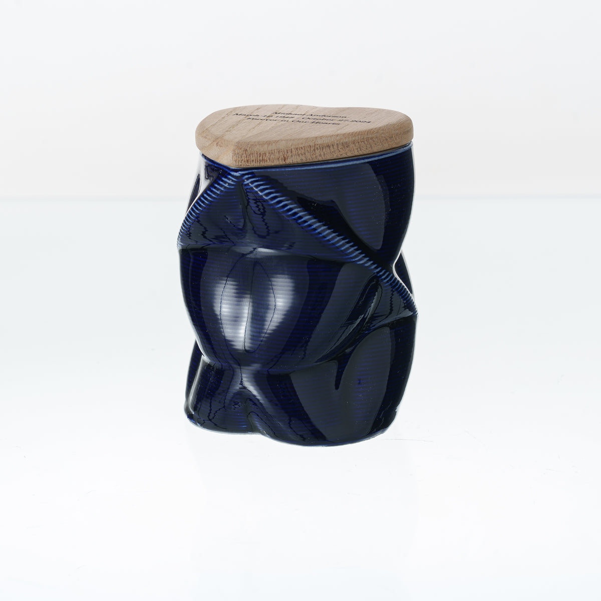 Pulvis Art Urns Small Size Urn Cremation Urn "Nexus" - 3D Printed Ceramic Urn | Cobalt Metalic | Keepsake