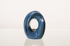 Urne funéraire artisanale pour cendres « Le Passage » – Urne de taille moyenne | Bleu chiné | Céramique
