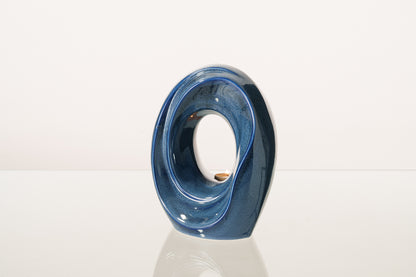 Artisan Cremation Urn for Ashes "The Passage" - Medium Urn | Blue Melange | Ceramic