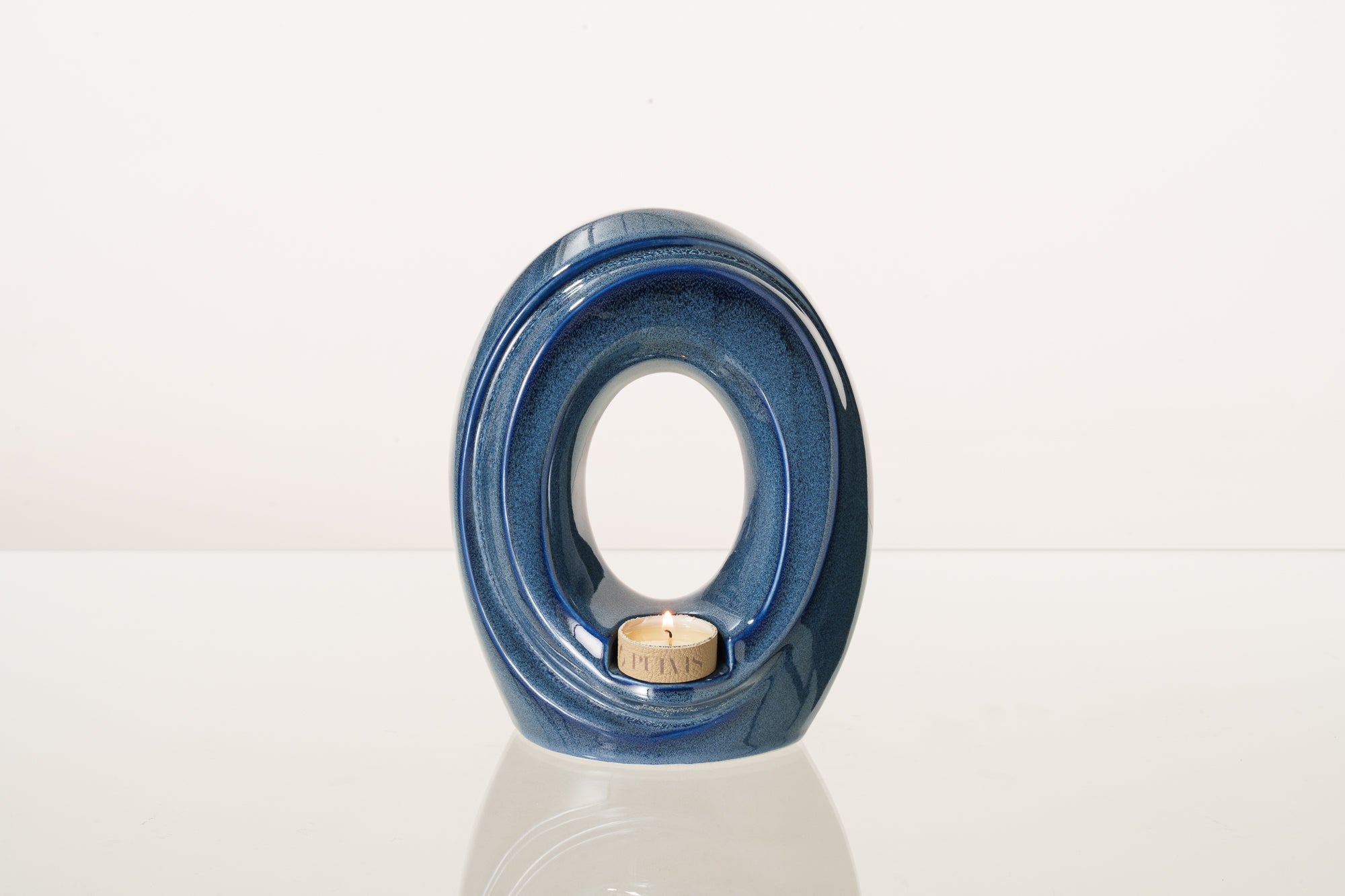 Artisan Cremation Urn for Ashes "The Passage" - Medium Urn | Blue Melange | Ceramic