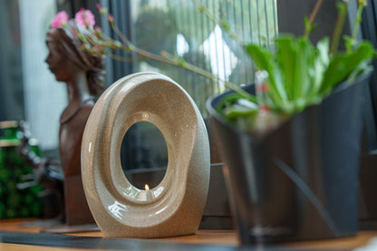 Artisan Cremation Urn for Ashes "The Passage" - Medium Urn | Craquelure | Ceramic