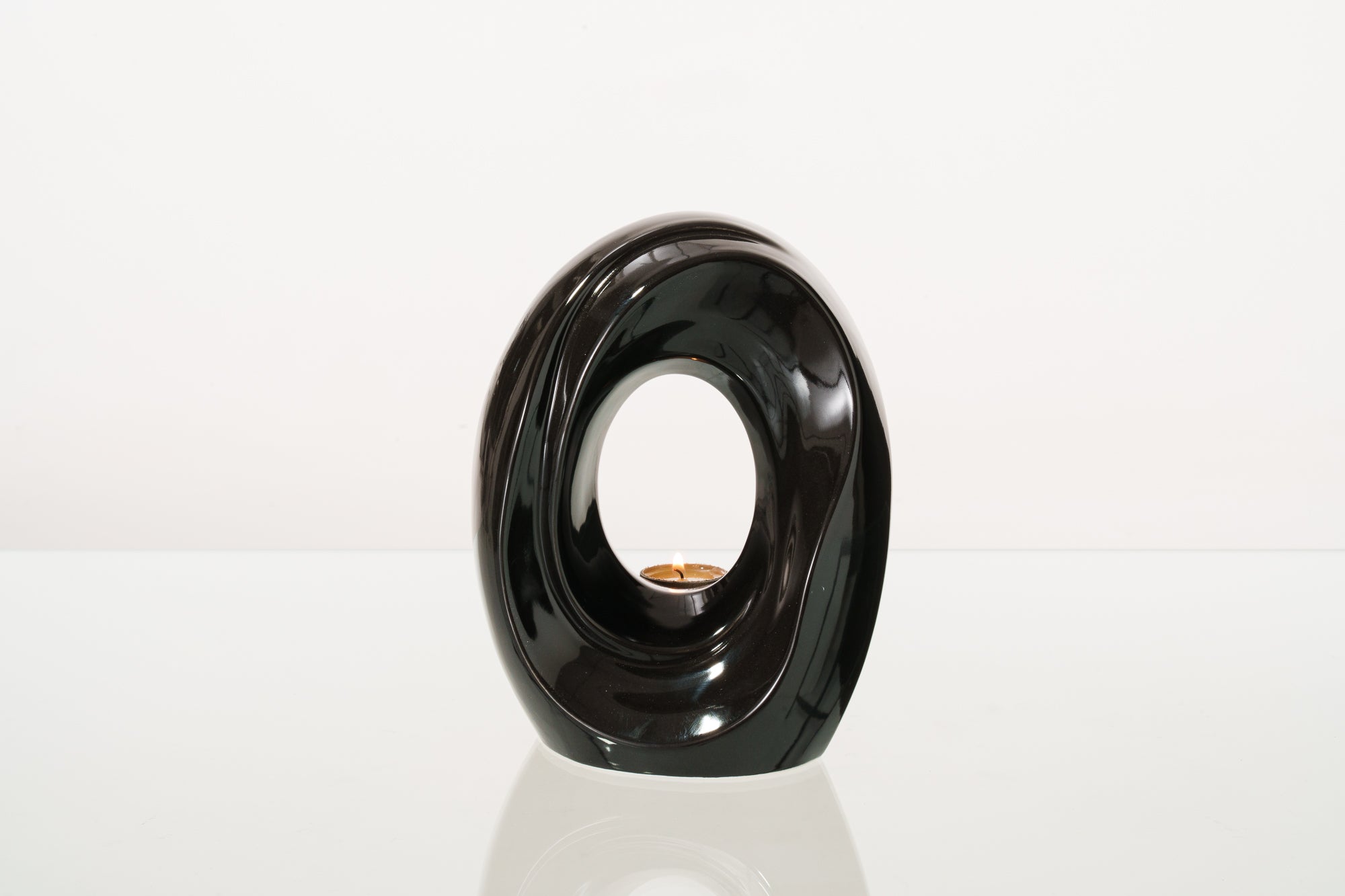 Artisan Cremation Urn for Ashes "The Passage" - Medium Urn | Lamp Black | Ceramic