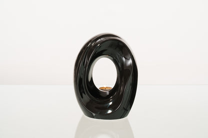 Artisan Cremation Urn for Ashes "The Passage" - Medium Urn | Lamp Black | Ceramic