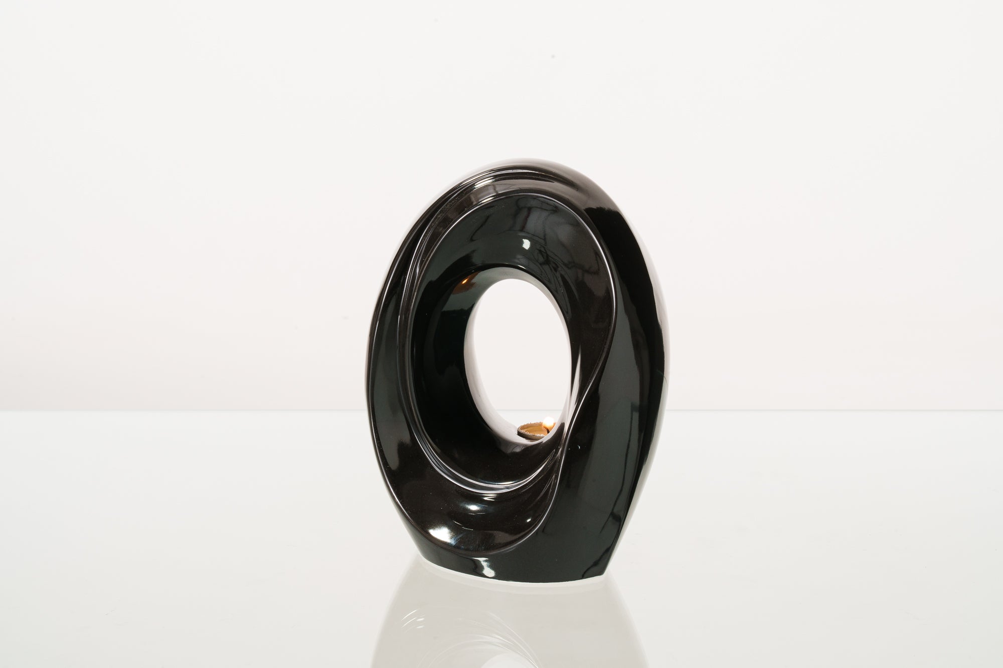 Artisan Cremation Urn for Ashes "The Passage" - Medium Urn | Lamp Black | Ceramic