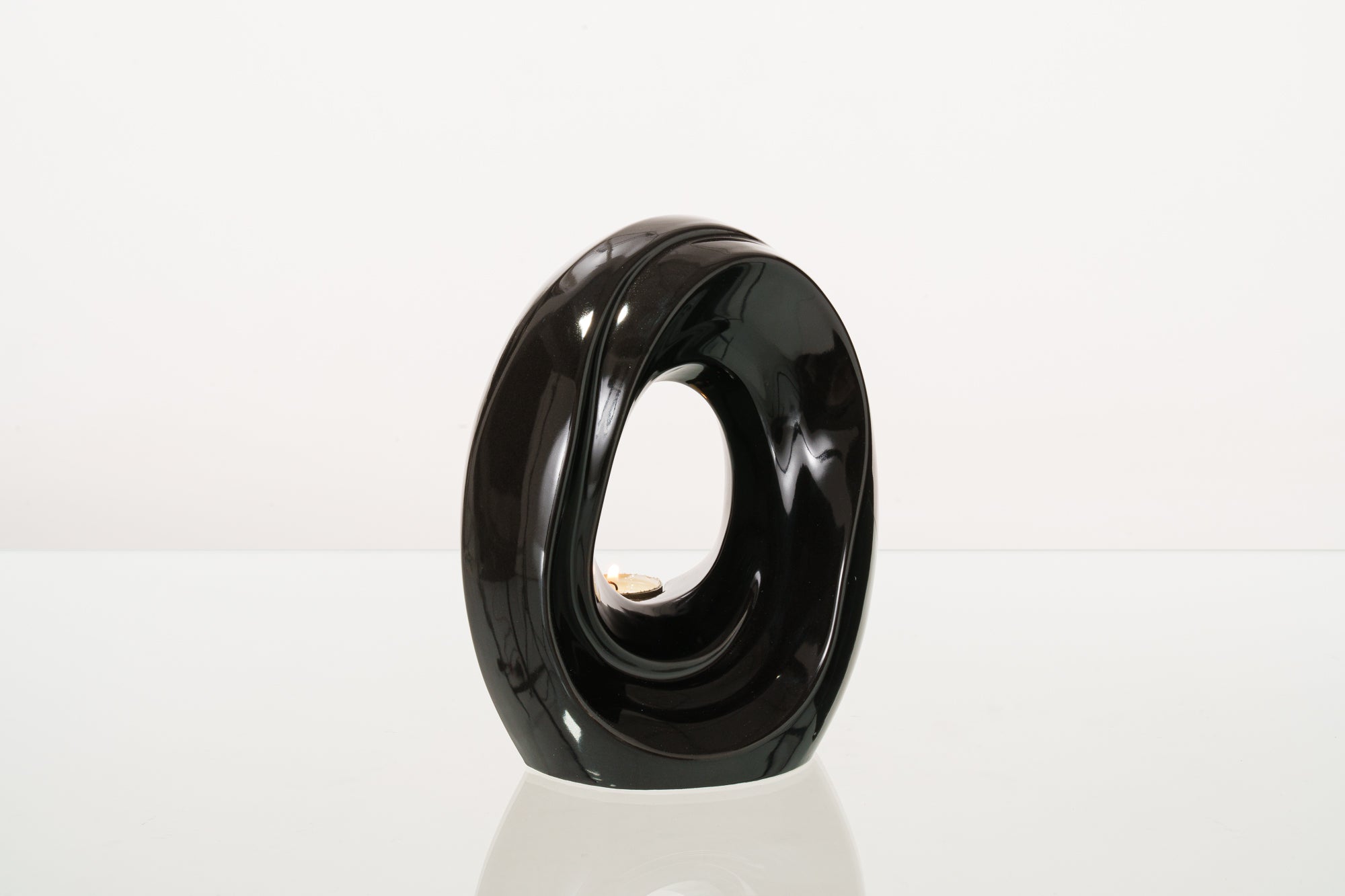 Artisan Cremation Urn for Ashes "The Passage" - Medium Urn | Lamp Black | Ceramic