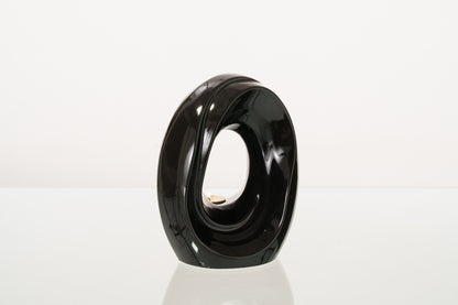 Artisan Cremation Urn for Ashes "The Passage" - Medium Urn | Lamp Black | Ceramic