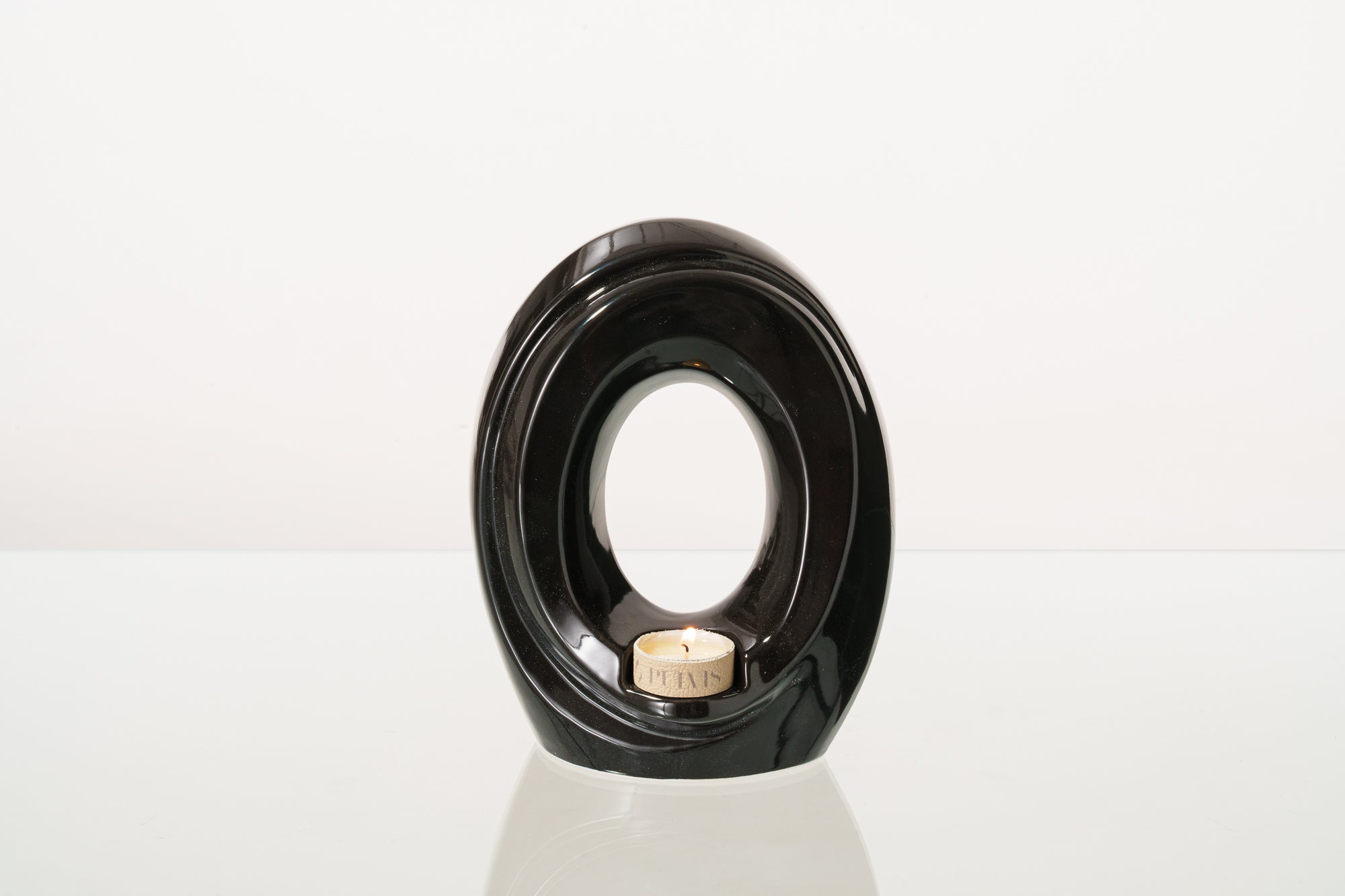 Artisan Cremation Urn for Ashes "The Passage" - Medium Urn | Lamp Black | Ceramic