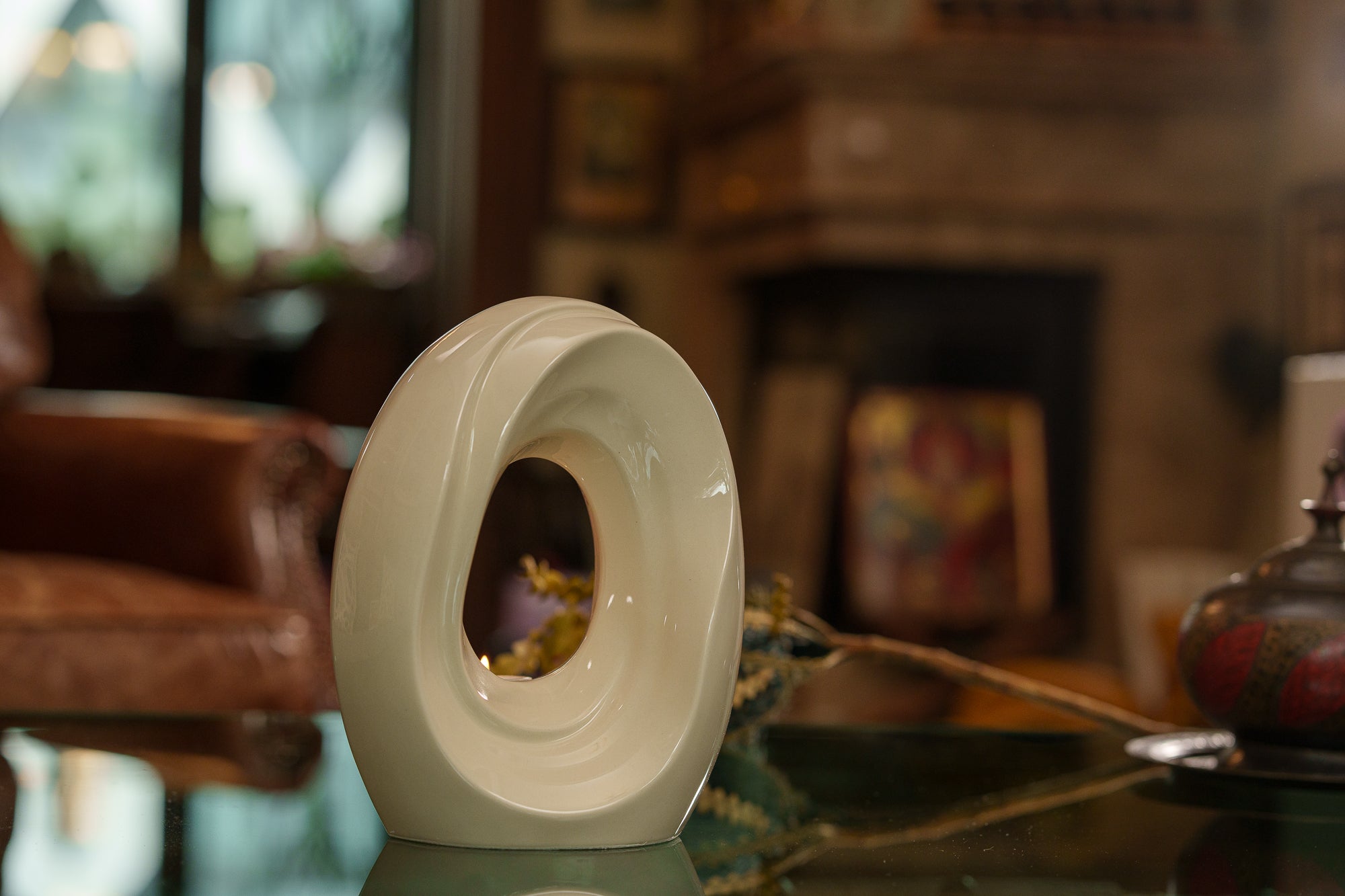 Artisan Cremation Urn for Ashes "The Passage" - Medium Urn | Off-White | Ceramic