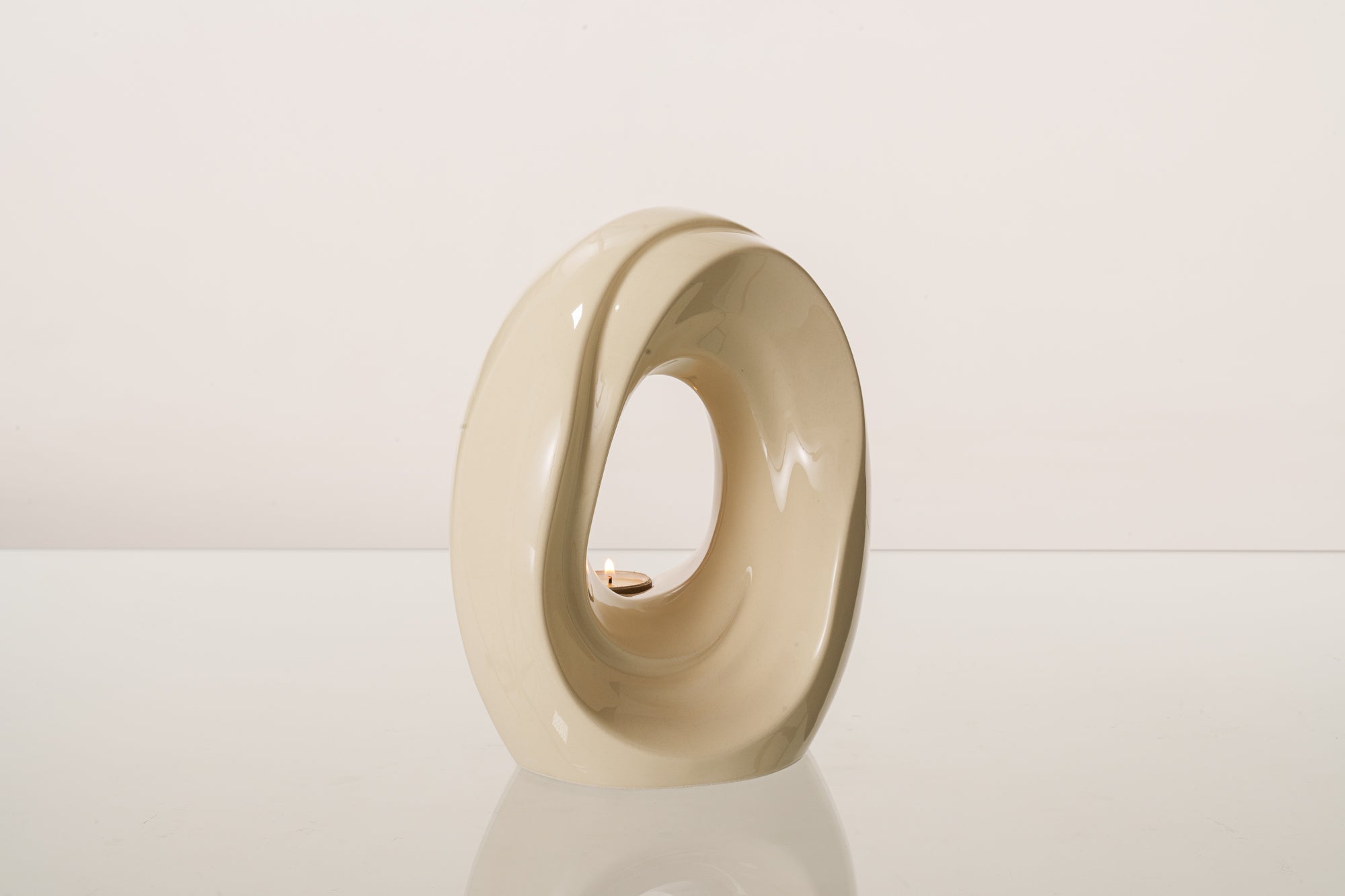 Artisan Cremation Urn for Ashes "The Passage" - Medium Urn | Off-White | Ceramic