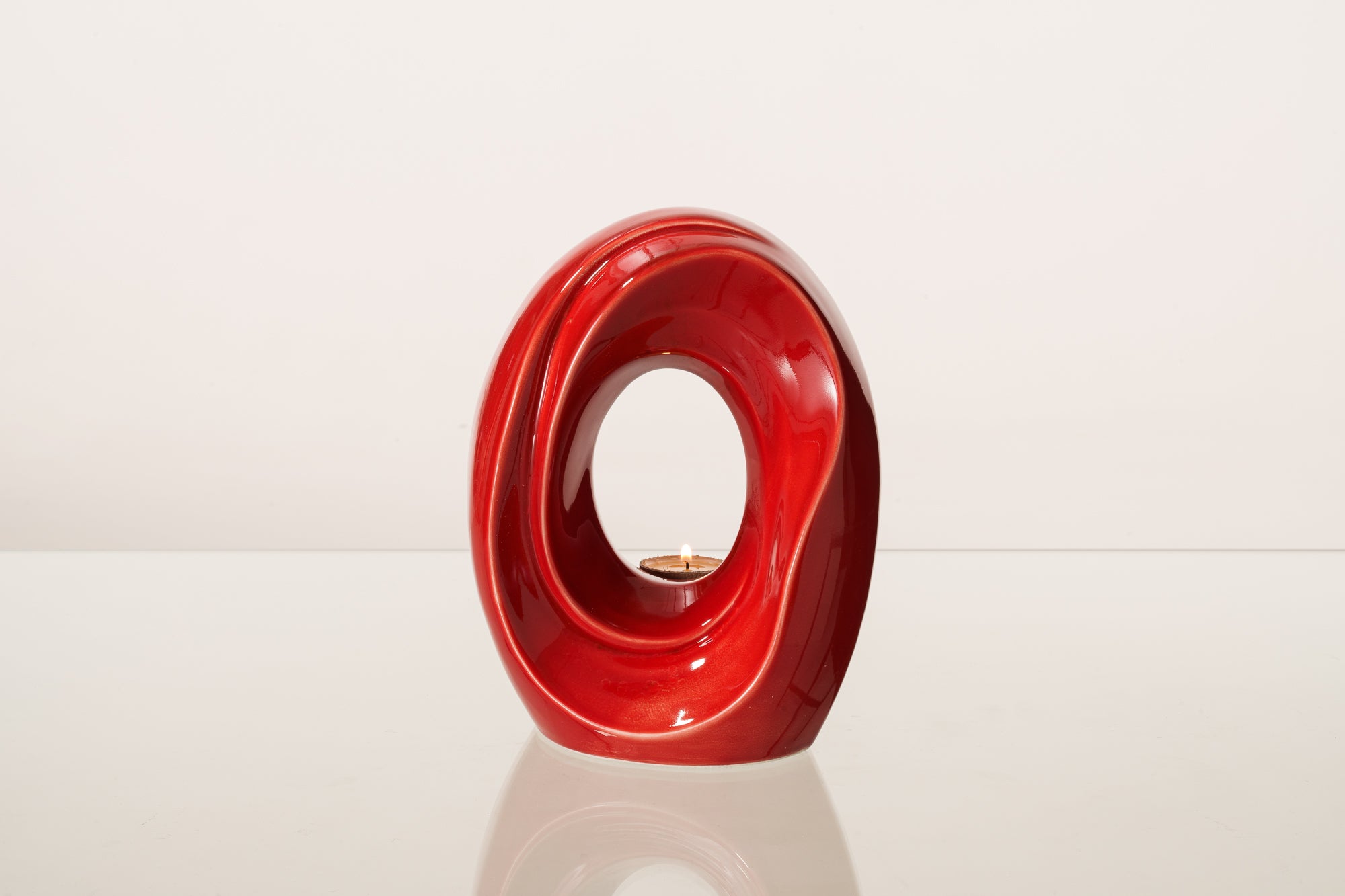 Artisan Cremation Urn for Ashes "The Passage" - Medium Urn | Red | Ceramic