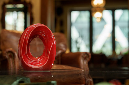 Artisan Cremation Urn for Ashes "The Passage" - Medium Urn | Red | Ceramic