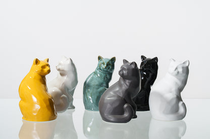 Felix Cat Urn for Ashes - White | Ceramic | Handmade Pet Urn