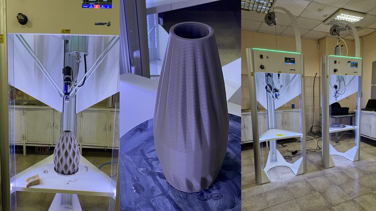 Pulvis Art Urns Adult Size Urn Cremation Urn "Echo" - 3D Printed Ceramic Urn | Oily Green Melange | Large