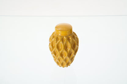 Cremation Urn "Echo" - 3D Printed Ceramic Urn | Amber Yellow | Keepsake