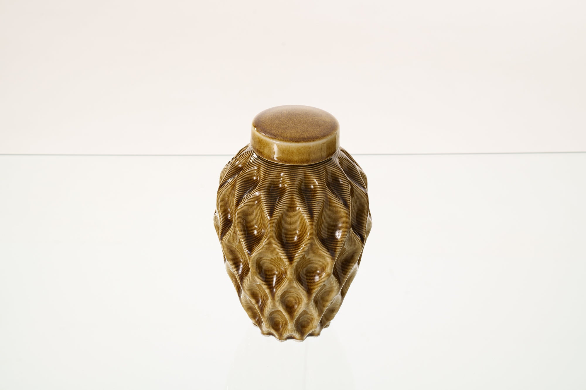 Cremation Urn "Echo" - 3D Printed Ceramic Urn | Dark Sand | Medium