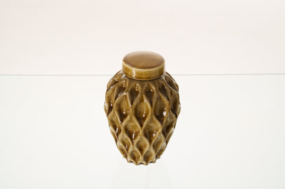 Cremation Urn "Echo" - 3D Printed Ceramic Urn | Dark Sand | Medium