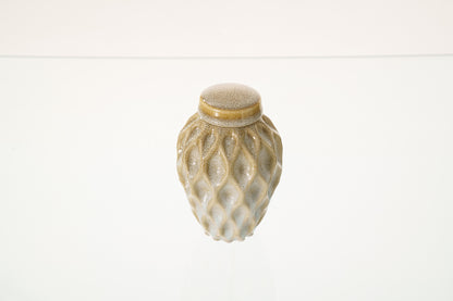 Cremation Urn "Echo" - 3D Printed Ceramic Urn | Light Sand Melange | Keepsake