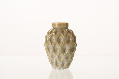 Cremation Urn "Echo" - 3D Printed Ceramic Urn | Light Sand Melange | Medium
